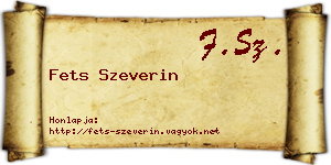 Fets Szeverin névjegykártya